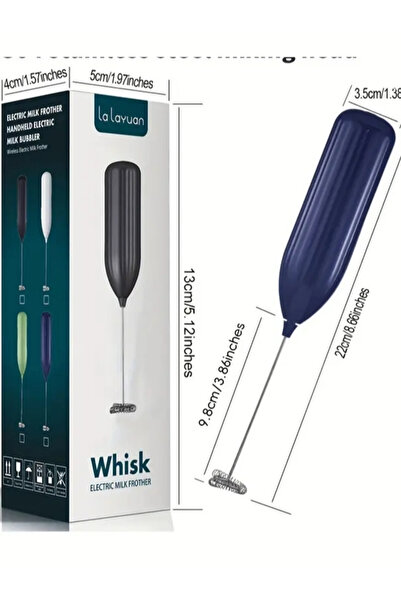 NaturalCharm El Tipi Elektrikli Mavi Süt Köpürtücü İçecek Karıştırıcı Kahve, ...