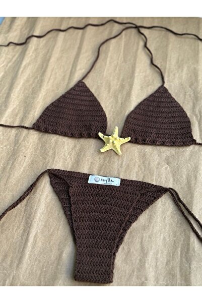 scyllastore Σετ μπικίνι Starla χειροποίητο με φυσικό πλέγμα αστερίας θάλασσας