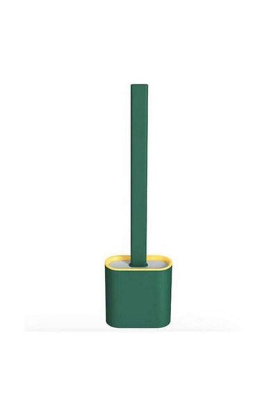 SIKS Perie de toaletă, flexibilă, silicon, cu suport din plastic, aspect modern, verde