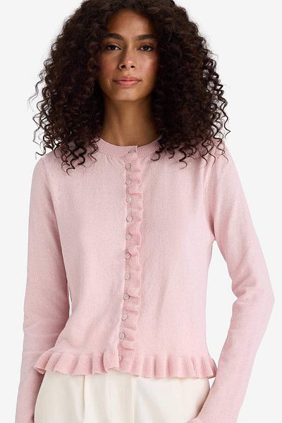 DeFacto Regular Fit Crew Neck Cardigan F7163Ax25Hs
