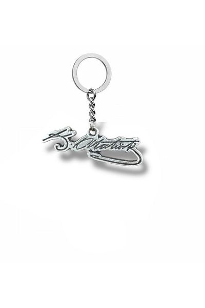 Herşey Nota Ataturk Signature Figured Metal Keychain – Silver Color Unisex Accessory