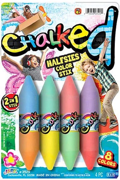Jaru Jumbo Double Sided Sidewalk Chalk, Non-Toxic & Washable Colored Chalk for Kids