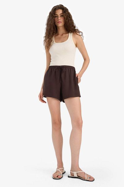 DeFacto Regular Waist Short Leg Linen Blend Shorts F6365Ax25Hs