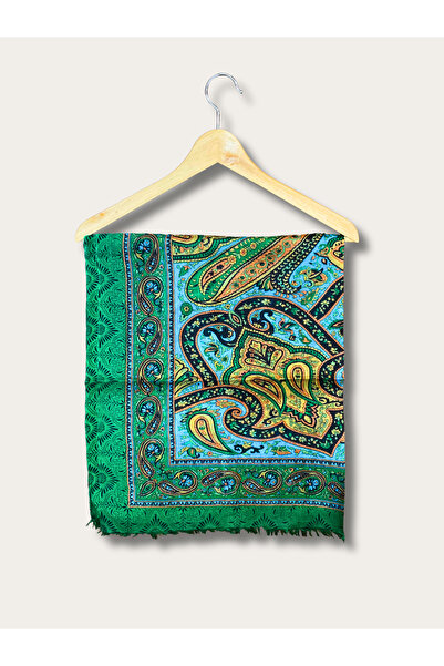 MODA Νούντα - Ινδικό μεταξωτό σάλι από βούλα πράσινο