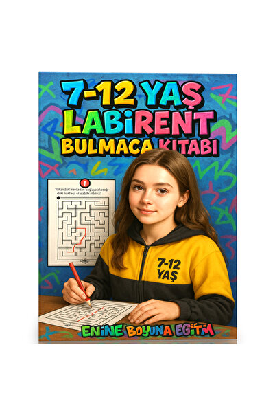 Enine Boyuna Eğitim كتاب ألغاز المتاهة للأعمار من 7 إلى 12 عامًا (مع 100 إجاب...