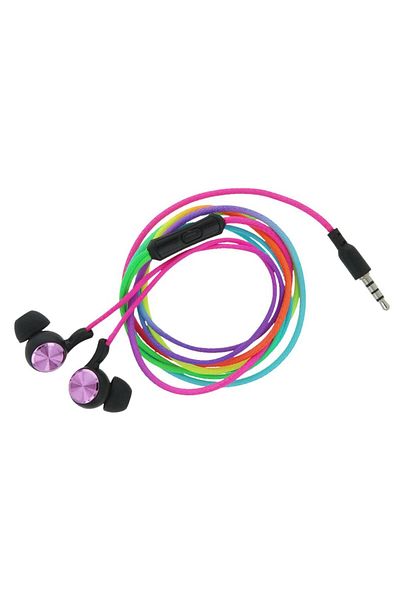 OEM Wired headphones with microphone, 3.5mm jack - Setty SPD-J-313 - Rainbow Rainbow
