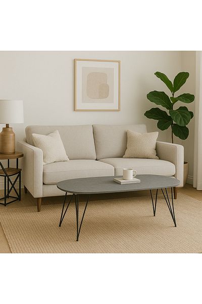TrentonGCC Modern Oval Coffee Table 110x60x45 cm – Multi-Purpose Center Table