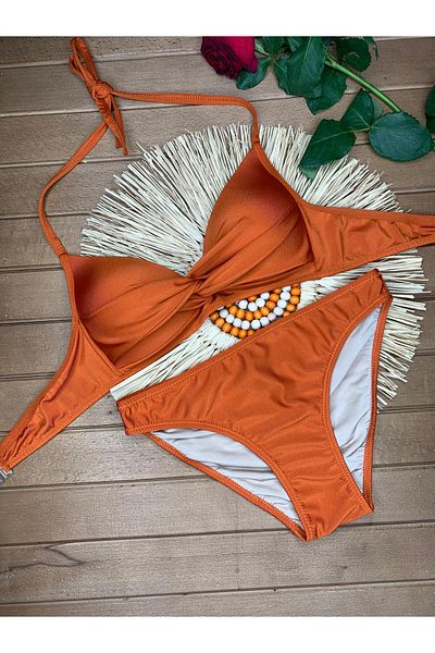 XORVİO Women's Lycra Flexible Halter Neck Stylish Quality Padded Coral Bikini Suit