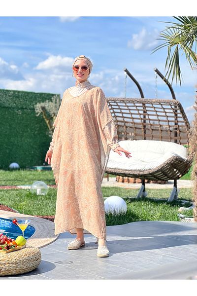 ButikKardelen Camelya Pareolu Full Covered Hijab Swimsuit Set10037