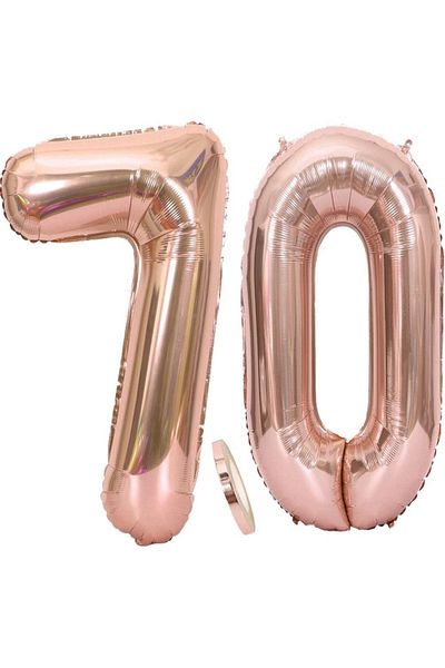 Feelairy Set of 2 balloons for 70th birthday Feelairy, foil, pink, 100 cm