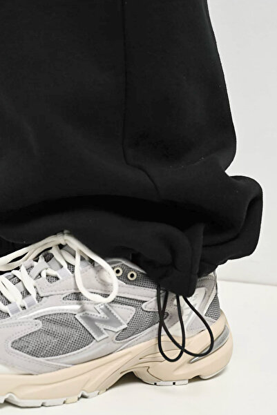 BSBSPOR Kışlık Erkek Kadın Ultra Bol Baggy Eşofman Altı Siyah Gri Antrasit Şardonlu