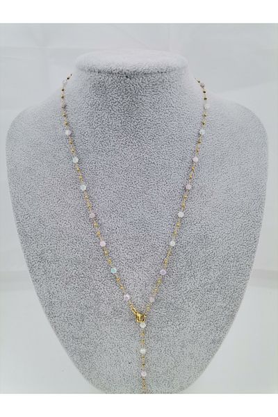 Hobimos Stoned Y Necklace - Non-Tarnish Y Necklace