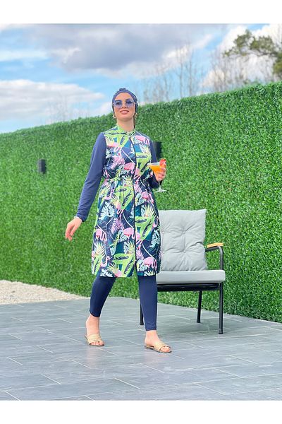 ButikKardelen Camelya New Season Hijab Swimsuit Four Piece 10038