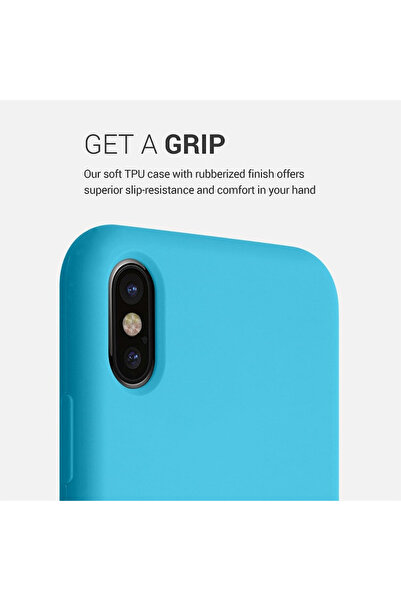 OEM Carcasă compatibilă pentru iPhone XS MAX, fabricată din silicon catifelat cu interior din microfibră - Albastră