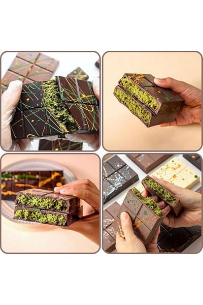 STOREMAX Ntwork 2 Pieces Dubai Chocolate Mold, Large Size, Silicone Compartmented Mold, Bpa Free, Food Grade