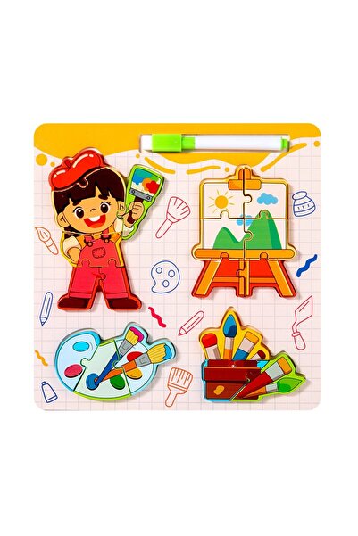 tutobaby Montessori Yazı Tahtalı Ve Kalemli 3d Eğitici Öğretici Ahşap Meslek ...