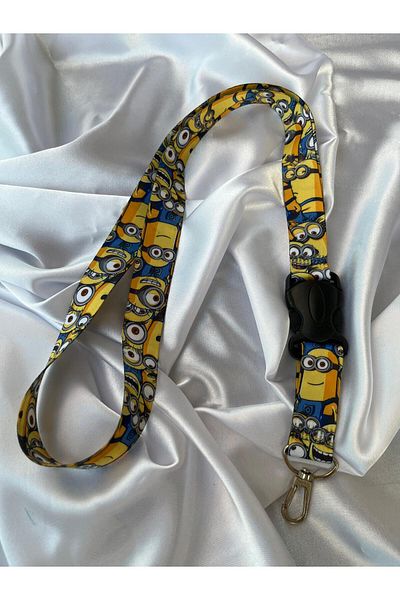 CEBECİOTO Minion Neck Strap Lanyard, Compatible Mirror Strap Lanyard, Keychain Lanyard Moto Accessory