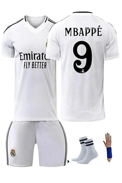 yenteks MADRİD MBAPPE ΝΕΑ ΣΕΖΟΝ ΛΕΥΚΗ ΠΑΙΔΙΚΗ ΤΖΕΡΣΕΪ 2 ΤΕΜΑΧΙΑ ΤΖΕΡΣΕΪ ΚΑΙ ΣΟΡΤΣ