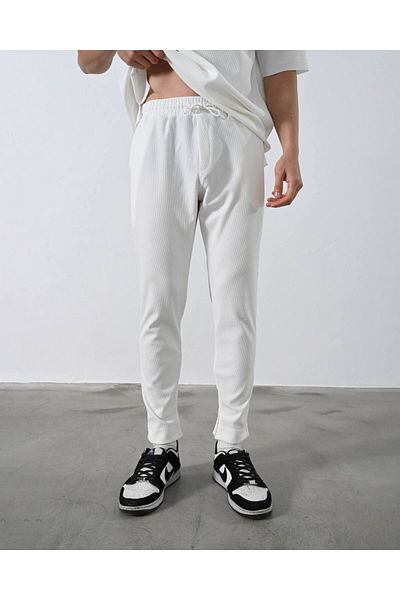 MARRAKECH Men's Zipper Leg Detailed Ribbed Jogger