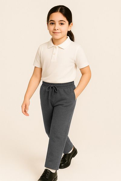 BARLİZ Children's School Pants with Lycra and Lace-Up Waist