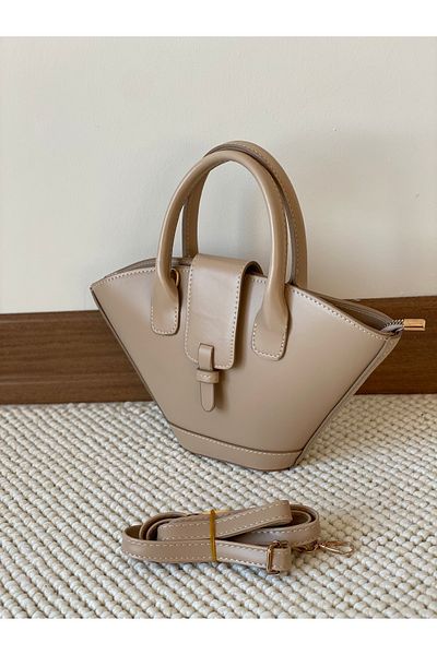 Bagzone Luxury Soft Leather Textured Triangle Shape Women's Shoulder Bag