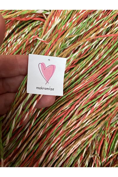 Makromİps Luxury Premium Silvery Ebruli Paper Thread 2 mm 50 Gr Hand Knitting Thread Kraft Hobby Packaging Decoration Multi-Purpose