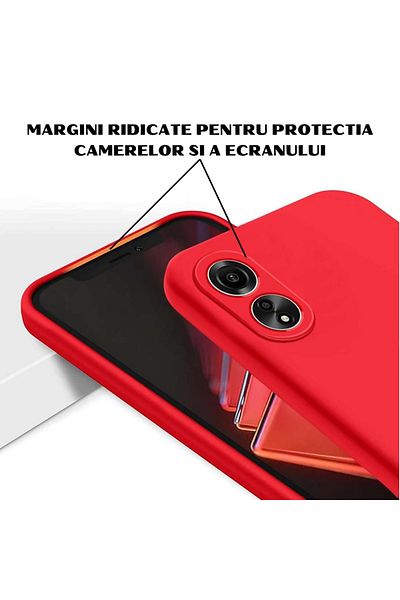 OEM Case for Oppo A78 4G made of velvety silicone with microfiber interior and camera protection - Red