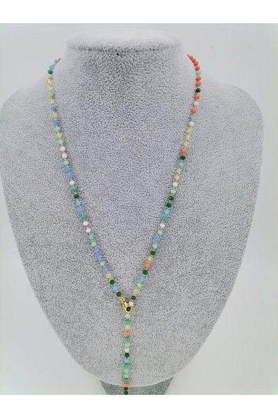 Hobimos Y Necklace - Tarnish-Free Y Necklace with Colorful Beads