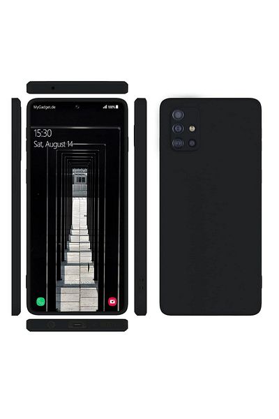 OEM Carcasă compatibilă Samsung Galaxy A71 4G, fabricată din silicon catifelat cu protecție pentru cameră - Neagră