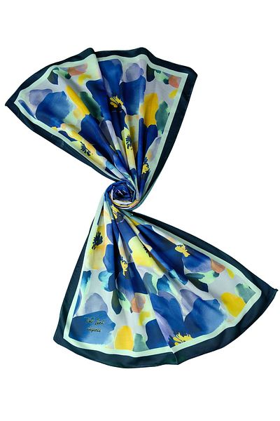 mim eşarp Vav Silk Soft Cotton Shawl 75X190 cm - Floral Pattern
