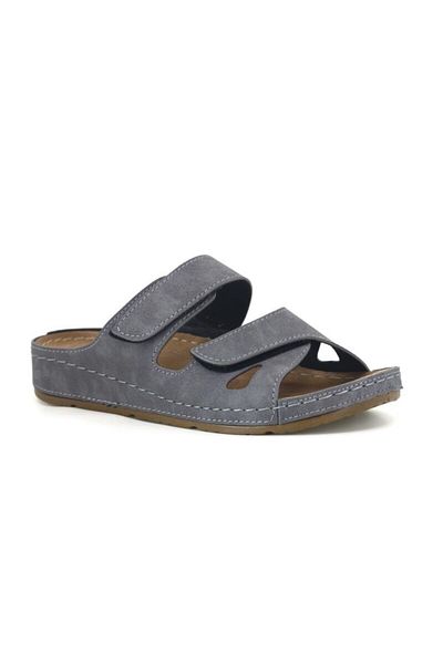 MULEX Women's 1801 Double Velcro Monta Boxed Daily Slippers Smoked
