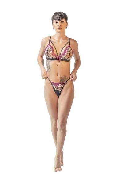 BLD by Exclusive Set sutien chilot broderie Lizette01 negru, BLD by Exclusive