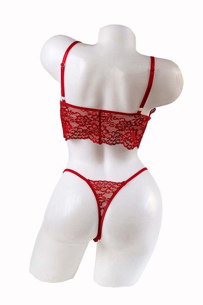 BLD by Exclusive Lace set, bralette, thong panties, red, ADA, BLD by Exclusive