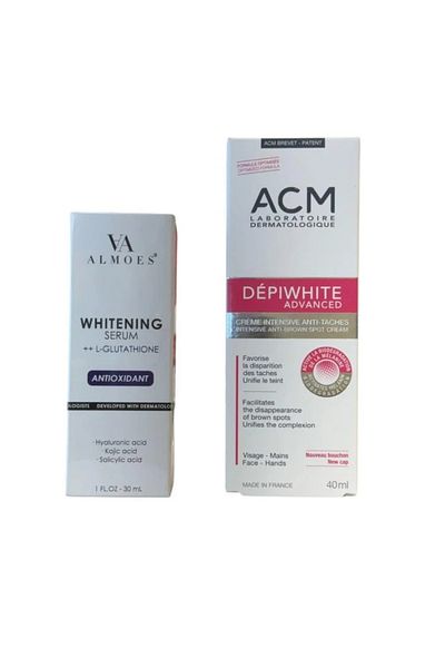 ACM Skin and body lightening set: Depiwhite Advance ACM cream and Guaifenesin mousse serum