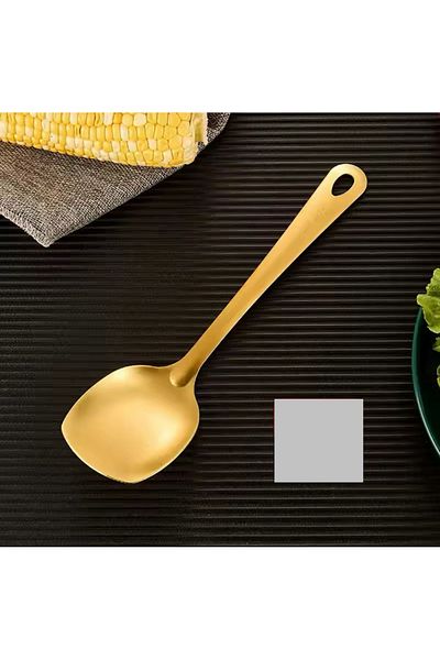MİMOZA PARK 32 cm Gold Color Serving Spoon Set – 32 cm Stainless Steel Stew and Presentation Spoon