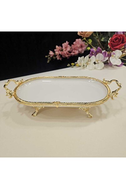 MaviDamla 5 Pieces Cast Edge Frame Porcelain Presentation Set Gold