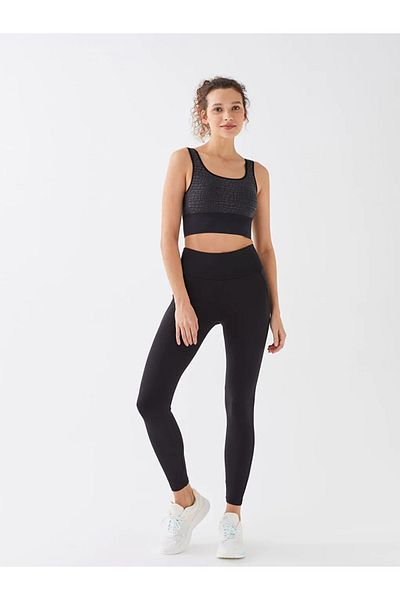 LC Waikiki Xside Active Black Women's Elastic Waist Plain Sports Leggings