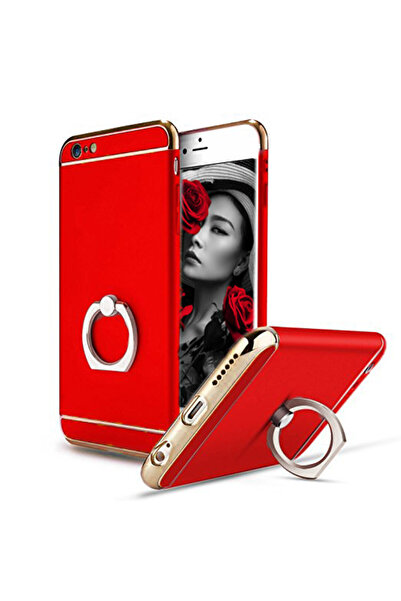OEM Husa de telefon pentru iPhone Apple 6 Plus / 6S Plus oferă protecție ultra-subțire 3 în 1 - Inel mat roșu S