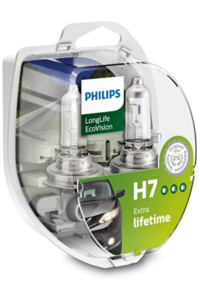 Philips Σετ 2 λαμπτήρων αυτοκινήτου H7 Philips LongLife EcoVision, 12V, 55W