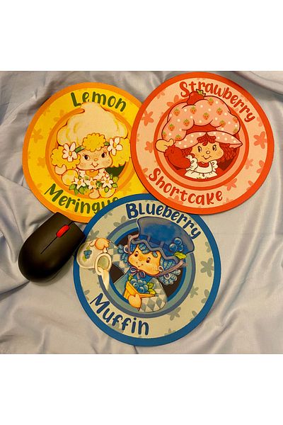westartic Μάφιν μπλουμπέρ (Strawberry Shortcake 1980) Vintage Mousepad, Μαξιλάρι για ποντίκι