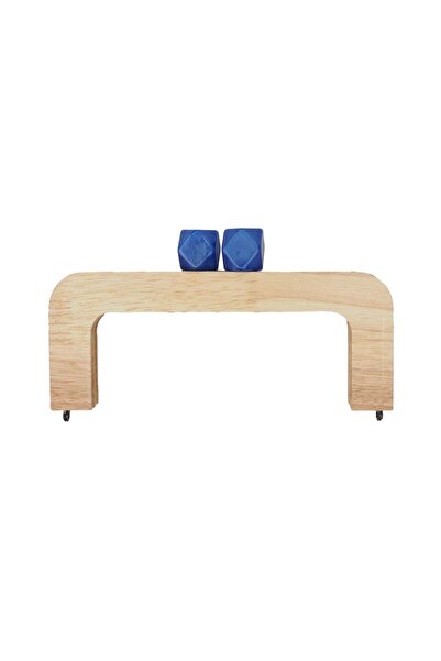 Ritzz Lemn Burs Colorat cu mărgele - Natural 20cm - Ebruli albastru cobalt