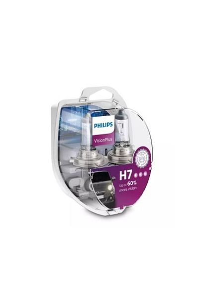 Philips Set of 2 H7 Philips Vision Plus car bulbs, +60%, 12V, 55W