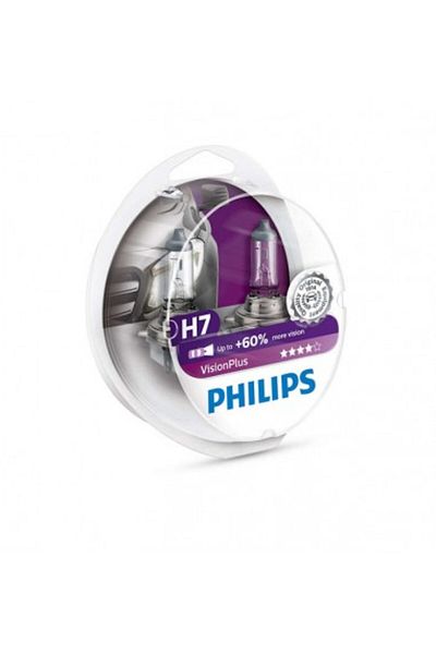 Philips Set of 2 H7 Philips Vision Plus car bulbs, +60%, 12V, 55W