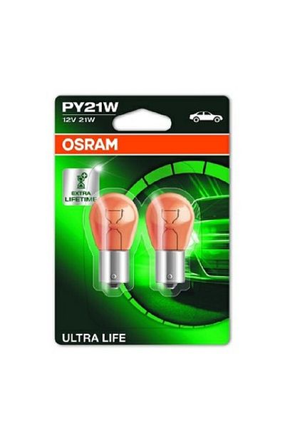 Osram Set de 2 becuri auto PY21W, 12V, 21W, OSRAM Ultra Life