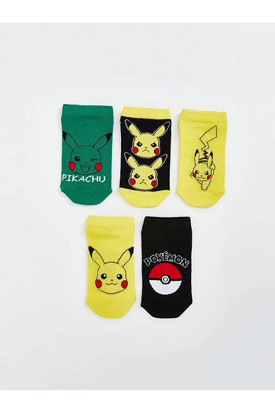 LC Waikiki Lcw Kids Mixed Pikachu Patterned Boy's Booties Socks 5-Piece