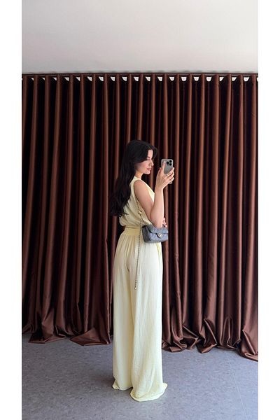 HAZELANNA Degaje Collar Yellow Suit