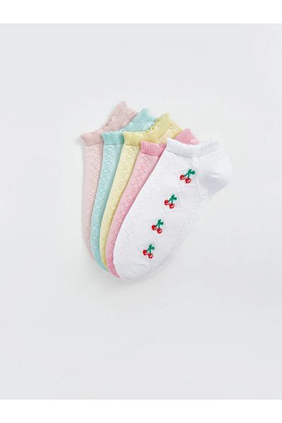 LC Waikiki Lcw Kids White Patterned Girl's Booties Socks 5-Piece