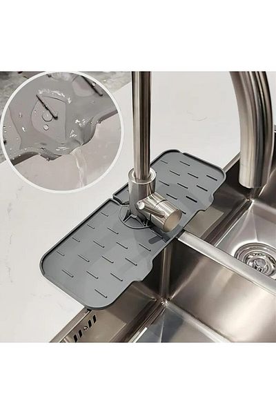 STOREMAX Sellbuystore Water Blocker Kitchen Bathroom Sink Faucet Edge Silicone Mat Splash Blocking Mat