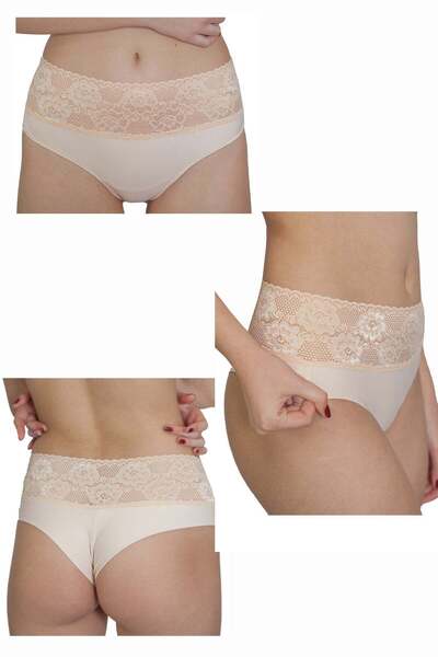 BLD by Exclusive SIMONA beige lace Brazilian panty, BLD by Exclusive