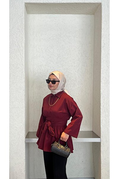 lamina BEL BAĞLAMALI PİLİSELİ GÖMLEK